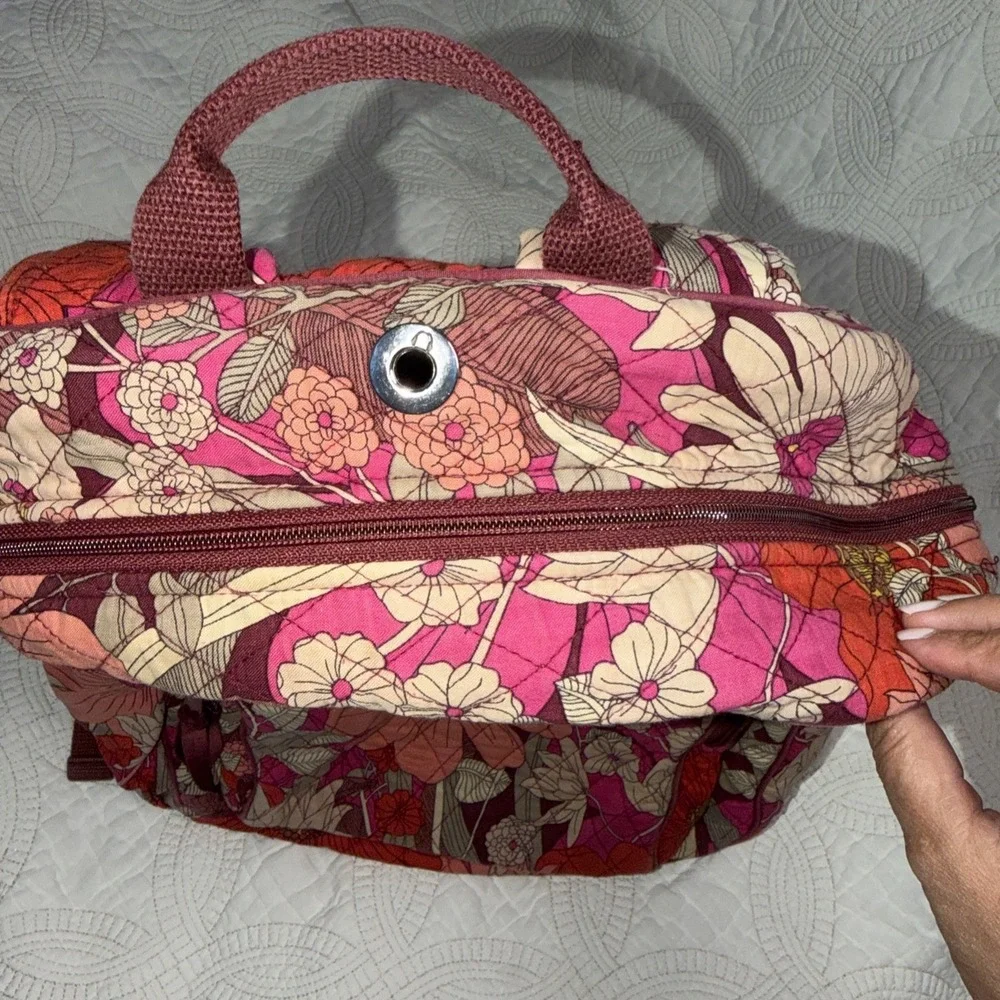 Vera Bradley Bohemian Blooms Keep Charged Tech Backpack Quilted Floral Bag